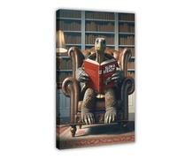 NFFBGFD Turtle Gifts, Animal Reading Books Canvas Poster Wall Art Print Picture Paintings 08x12inch(20x30cm)