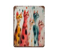 NFFBGFD Watercolor Paint, Beautiful Cat Poster Tin Sign Vintage Metal Pub Club Cafe Bar Home Wall Art Decoration Poster Retro 12x16inch(30x40cm)