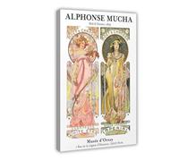 NFFNPIJ Art Nouveau Print, Vintage French Wall Art, Alphonse Mucha Canvas Poster Bedroom Decor Landscape Decor Gift 12x18inch(30x45cm)