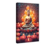 NFFNPIJ Buddha, Buddha Meditation Canvas Poster Bedroom Decor Landscape Decor Gift 24x36inch(60x90cm)