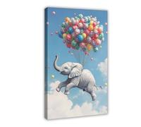 NFFNPIJ Children's Room Wall Decoration, Elephant Poster Canvas Poster Bedroom Decor Landscape Decor Gift 16x24inch(40x60cm)