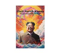 NFFNPIJ Funny North Korea Travel Poster Canvas Poster Bedroom Decor Landscape Decor Gift 12x18inch(30x45cm)