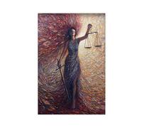 NFFNPIJ Goddess Print, Scales of Justice Canvas Art Canvas Poster Wall Art Print Picture Paintings 24x36inch(60x90cm)