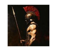 NFFNPIJ Medieval Knights Canvas Painting, Red Armor Wall Art, Warrior Print Canvas Poster Bedroom Decor Landscape Decor Gift 28x28inch(70x70cm)