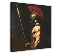 NFFNPIJ Medieval Knights Canvas Painting, Red Armor Wall Art, Warrior Print Canvas Poster Wall Art Print Picture Paintings 12x12inch(30x30cm)