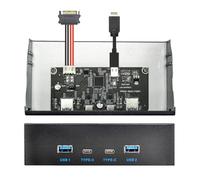 NFHK 10Gbps USB 3.1 Type-A & Type-C HUB 4 Ports Front Panel to Motherboard Type-E Connector Cable 10Gbps for 5.25" CD-ROM Bay Tray