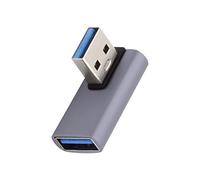 NFHK 10Gbps USB3.0 Male to Female Extension Power Data Video Adapter Low Profile 90 Degree Left Angled Type