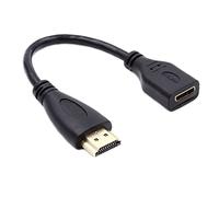NFHK 15cm Mini HDMI Type-C Socket Female to HDMI Type-A Male Adapter Extension Cable for Camera HDTV 4K 1080P