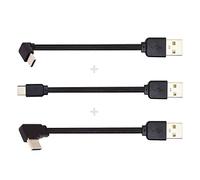 NFHK 3pcs/lot 13cm USB 2.0 Type-A Male to USB-C Type-C Male Angled Data Flat Slim FPC Cable for FPV & Disk & Phone