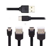 NFHK 3pcs/lot 13cm USB 2.0 Type-A to Mini Micro USB Type-C Male Data Flat Slim FPC Cable for FPV & Disk & Phone