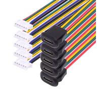 NFHK 5pcs/set DIY OEM Type C Female Socket to 6Pin Header Cable Pitch=2.0mm Latch Mount Type DC 5V/20V PD Power