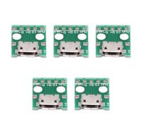 NFHK 5pcs/set DIY OEM USB2.0 Micro-B Female Receptacle Socket Connector with Flange PCB Mounting Assembly Solder Type 480Mbps