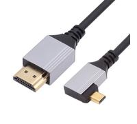 NFHK 90 Degree Right Angled Micro HDMI 2.1 Ultra Thin HDTV Cable 8K 4K Hyper Super Flexible Slim Cord Type-A to Type-D for Camera HDTV 50cm