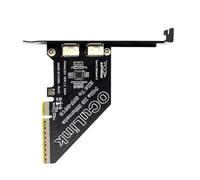 NFHK Adapter PCI-Express 4.0 PCIE 8x Detachable to Dual Oculink SFF-8612 SFF-8611 VROC Raid0 Adapter for U.2 SSD eGPU External Graphics Card Dock