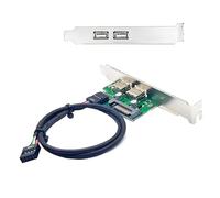NFHK Cable Internal Dual USB2.0 Female Mount Panel to Motherboard 9pin Baffle Cable with Extral SATA Power and 12cm Bracket