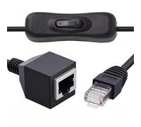 NFHK Cable RJ45 CAT6 8P8C STP UTP Male to Female Extension Cable with 304 Singal Switch On/Off LAN Ethernet Network Patch Cord (60cm)