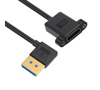 NFHK Cable Ultrafine Right Angled DisplayPort 1.4 DP Male to Female Extension Cable 8K 60hz 4K 144hz for Desktop Laptop Monitor Graphics Card 30cm