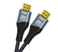 NFHK Cord 16K 8K 4K UHD HDMI Type-A Male to HDMI 2.2 Male HDTV Cable 96Gbps for HDTV Desktop Laptop Monitor (200cm)