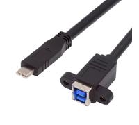 NFHK Cord USB 3.0 Type-B Female to USB3.0 Type-C Male Cable Extension 5Gbps for Disk SSD Camera Data 30cm