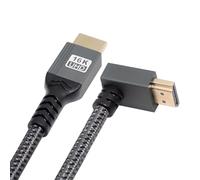 NFHK Down Angled 16K 8K UHD HDMI 2.2 Version Type-A Male to HDMI Male HDTV Cable 90 Degree for HDTV Desktop Laptop Monitor (100cm)