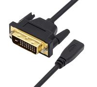 NFHK DVI 24+1 Male to Micro HDMI 1.4 Type-D 4K Female Extension Cable for Computer HDTV Graphics Card UHD