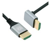 NFHK HDMI 2.1 Ultra Thin HDTV Cable 8K 4K Hyper Super Flexible Slim Cord Down Angled 90 Degree Type-A Male to Male for Computer HDTV 100CM