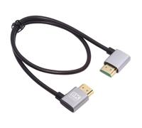 NFHK HDMI 2.1 Ultra Thin HDTV Cable 8K 4K Hyper Super Flexible Slim Cord Left Angled to Right Angled 90 Degree Type-A for Computer HDTV