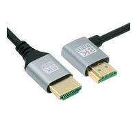 NFHK HDMI 2.1 Ultra Thin HDTV Cable 8K 4K Hyper Super Flexible Slim Cord Right Angled 90 Degree Type-A Male to Male for Computer HDTV 100CM