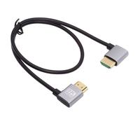 NFHK HDMI 2.1 Ultra Thin HDTV Cable 8K 4K Hyper Super Flexible Slim Cord Right Angled to Right Angled 90 Degree Type-A for Computer HDTV