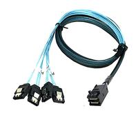 NFHK Internal Mini SAS HD SFF-8643 Host to 4 SATA 7pin Target Hard Disk 6Gbps Data Server Raid Cable