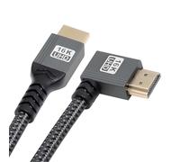 NFHK Left Angled 16K 8K UHD HDMI 2.2 Version Type-A Male to HDMI Male HDTV Cable 90 Degree for HDTV Desktop Laptop Monitor (100cm)