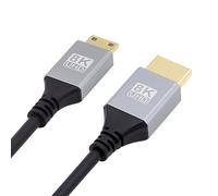 NFHK Mini HDMI 2.1 Ultra Thin HDTV Cable 8K 4K Hyper Super Flexible Slim Cord Type-A to Type-C for Camera HDTV 100CM