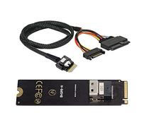 NFHK NGFF M-Key NVME to SFF-8654 Slimline SAS Card Adapter and U.2 U2 SFF-8639 NVME PCIe SSD Cable for Mainboard SSD