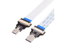 NFHK OTG USB-C Type-C Male Host to 5Pin Micro USB 2.0 Male Target Data Flat Slim FPC Cable 13cm for FPV Disk Phone Laptop