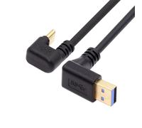 NFHK Up Angled USB3.0 Type-A to Type C USB-C Male to Male Power Data Cable 5Gbps USB-C Opposite U Shape Back Angled