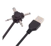 NFHK USB 2.0 Type-A Male to 4-in-1 DC 5V 5.5x2.1mm 4.0x1.7mm Mono 3.5mm 2.5mm Power Plug Barrel Connector Charge Cable