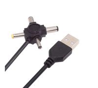 NFHK USB 2.0 Type-A Male to 4-in-1 DC 5V 5.5x2.5mm 5.5x2.1mm 4.0x1.7mm 3.5x1.3mm Power Plug Barrel Connector Charge Cable
