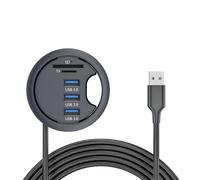 NFHK USB 3.0 Hub SD TF 3 Port USB 60mm Desk Grommet Splitter Dock Station Micro-SD Card Reader for Desktop PC Desk