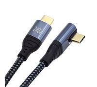 NFHK USB-C 240W Type-C Cable 480Mbps 48V 5A Low Profile Angled 90 Degree Compatible with USB2.0 100W Charging for Laptop Tablet Phone 300cm