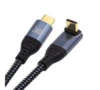 NFHK USB-C 240W Type-C Cable 480Mbps 48V 5A Up Down Angled 90 Degree Compatible with USB2.0 100W Charging for Laptop Tablet Phone 300cm