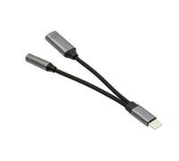 NFHK USB-C Type-C Male to 3.5mm Female Audio DAC AUX Music 16bit 48kHz & 100W PD Power Cable for Laptop Tablet Phone