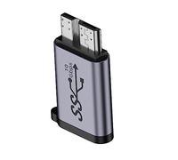 NFHK USB-C USB 3.1 Type C Female to Micro USB 3.0 Male Data Adapter 10Gbps Data Power with Chain for Laptop SSD Disk