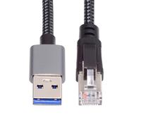 NFHK USB to Ethernet Cable USB3.0 Type-A to RJ45 Male Cord Directly Connected 1000Mbps Gigabit LAN Network Compatible with USB2.0