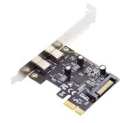 NFHK USB3.1 Gen1 5Gbps Dual Type-C USB-C Female to PCI-E Express 1x Card Adapter ASM1042 with Low Profile Bracket