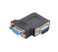 NFHK Vertical Flat Right Angled 90 Degree VGA SVGA Male to Female Extension Adapter BK