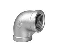 NFJNFCF 1/8" 1/4" 3/8" 1/2" 3/4" 1" 2" 3" 4" BSP NPT Female 90 Degree Elbow Coupler Connector 201 304 316 Stainless Steel Pipe Fitting(NPT SS304,Female-Female_1-1/2")
