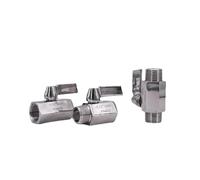NFJNFCF 1/8" 1/4" 3/8" 1/2" 3/4" 1" BSP NPT Female Male Mini Ball Valve Homebrew Beer SUS 304 316L Stainless with Steel Hanlde(1/8",Female to Female_NPT SUS316L)