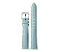 NFJNFCF 14mm 16mm 18mm 20mm Cowhide Plain Watchband Compatible With Casio Fossil Citizen Watch Strap DW Ladies Bracelet Sky Blue Pink Brown(Light blue Silver,20mm width)