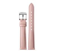 NFJNFCF 14mm 16mm 18mm 20mm Cowhide Plain Watchband Compatible With Casio Fossil Citizen Watch Strap DW Ladies Bracelet Sky Blue Pink Brown(Light pink Silver,20mm width)