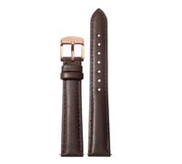 NFJNFCF 14mm 16mm 18mm 20mm Cowhide Plain Watchband Compatible With Casio Fossil Citizen Watch Strap DW Ladies Bracelet Sky Blue Pink Brown(Brown rose gold,16mm width)